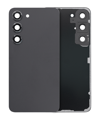 Back Cover Glass With Camera Lens Compatible For Samsung Galaxy S23 5G (Service Pack) (Phantom Black)