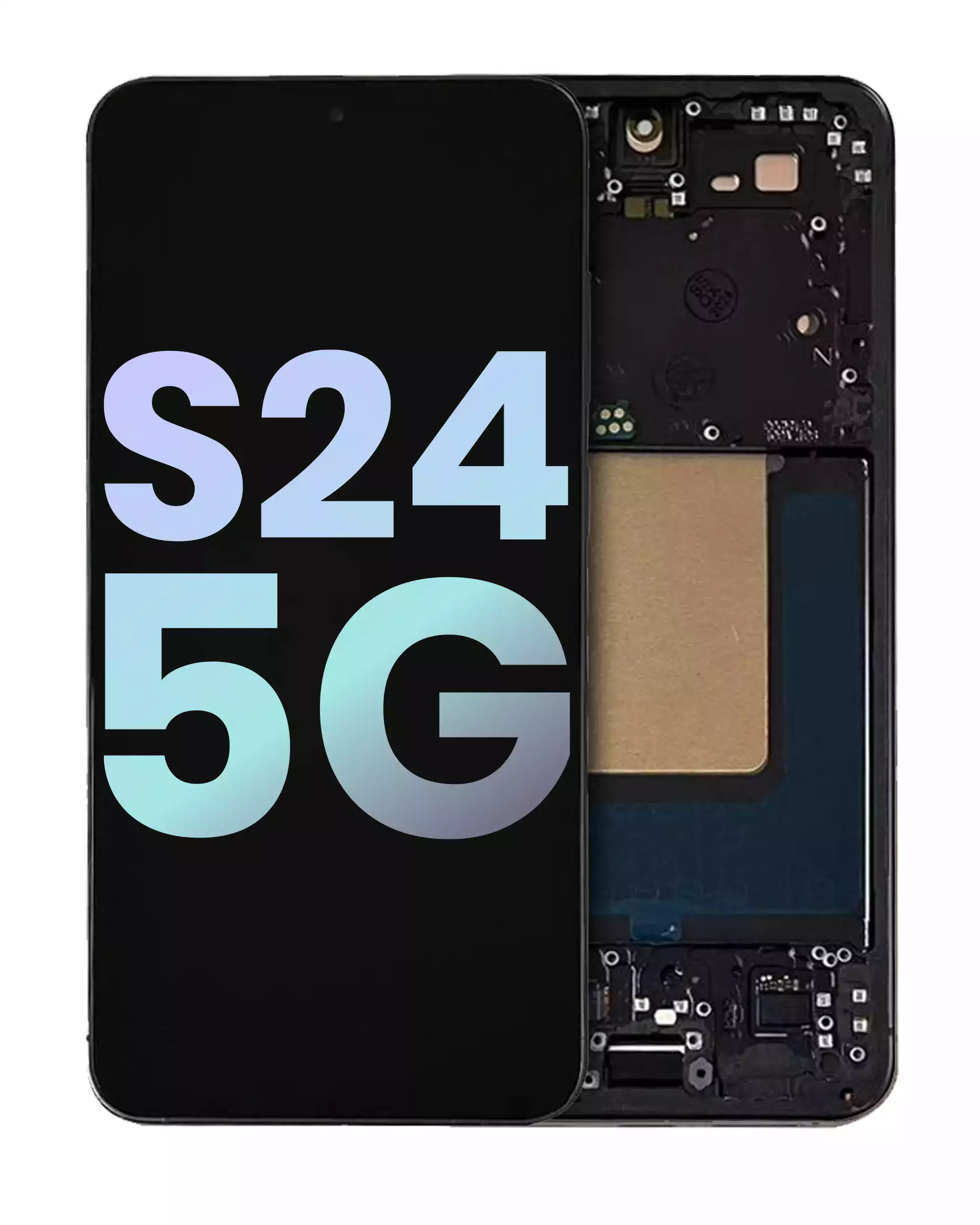 OLED Assembly With Frame Compatible For Samsung Galaxy S24 5G (US &amp; International Version) (Service Pack) (Onyx Black)
