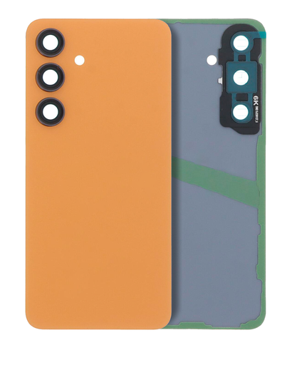 Back Cover Glass With Camera Lens Compatible For Samsung Galaxy S24 5G (No Logo) (Aftermarket Plus) (Sandstone Orange)