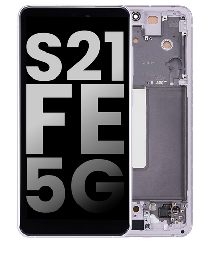 OLED Assembly With Frame Compatible For Samsung Galaxy S21 FE 5G (US &amp; International) (Used OEM Pull: Grade A) (Lavender)