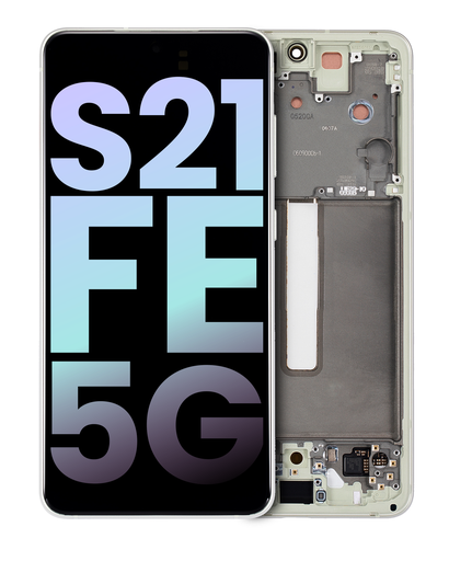 OLED Assembly With Frame Compatible For Samsung Galaxy S21 FE 5G (US &amp; International Version) (Service Pack) (Olive Green)