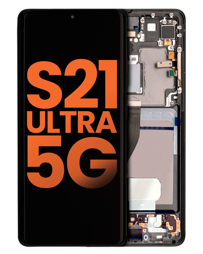 OLED Assembly With Frame Compatible For Samsung Galaxy S21 Ultra 5G (Blemish: Grade D) (Phantom Black)