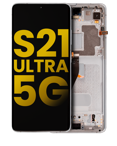 OLED Assembly With Frame Compatible For Samsung Galaxy S21 Ultra 5G (Refurbished) (Phantom Silver)