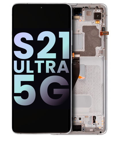 OLED Assembly With Frame Compatible For Samsung Galaxy S21 Ultra 5G (Service Pack) (Phantom Silver)