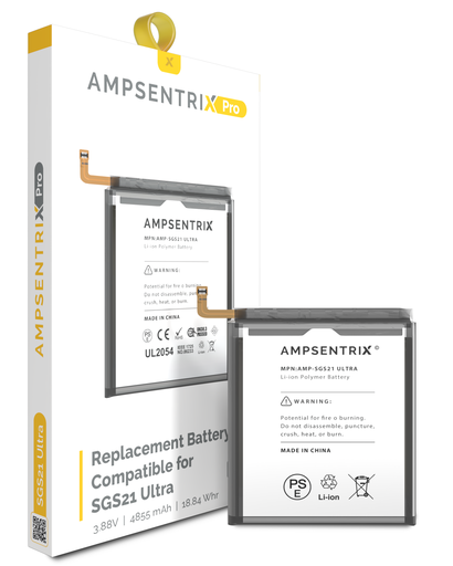 Replacement Battery Compatible For Samsung Galaxy S21 Ultra (EB-BG998ABY) (AmpSentrix Pro)