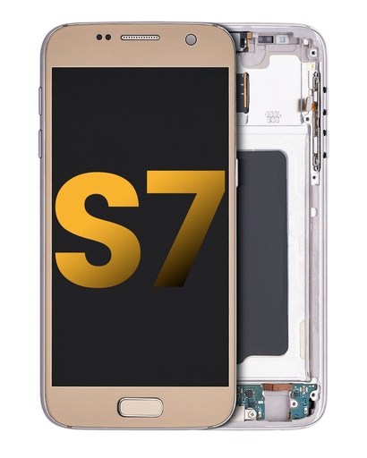 OLED Assembly With Frame Compatible For Samsung Galaxy S7 (Refurbished) (All US Models) (Gold Platinum)