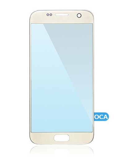 Front Glass With OCA Pre-Installed Compatible For Samsung Galaxy S7 (Gold)