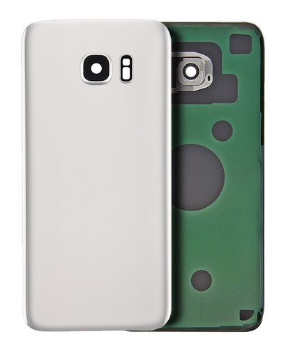 Back Cover Glass With Camera Lens Compatible For Samsung Galaxy S7 (No Logo) (Aftermarket Plus) (White)