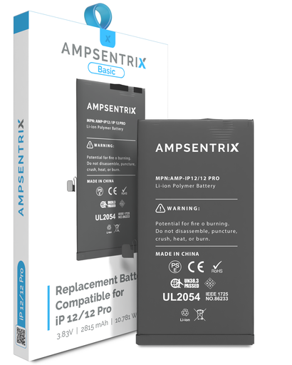 Replacement Battery Compatible For iPhone 12 / 12 Pro (AmpSentrix Basic)