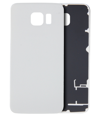 Back Cover Glass Compatible For Samsung Galaxy S6 (No Logo) (Aftermarket Plus) (White)