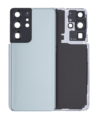 Back Cover Glass With Camera Lens Compatible For Samsung Galaxy S21 Ultra (Service Pack) (Phantom Titanium)