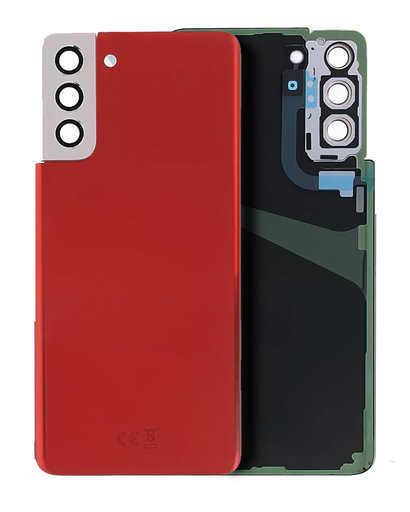 Back cover Glass With Camera Lens Compatible For Samsung Galaxy S21 Plus 5G (Aftermarket Plus) (Phantom Red)