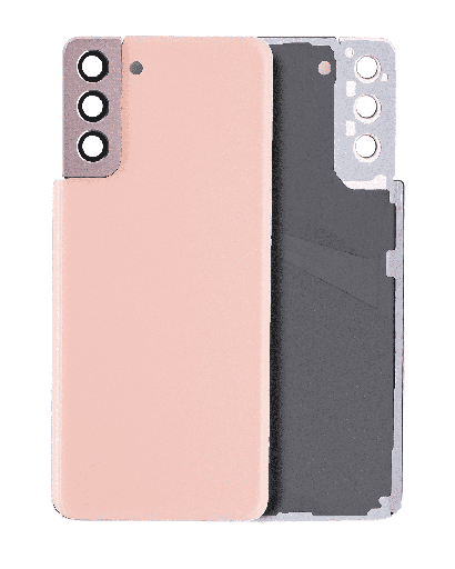 Back Cover Glass With Camera Lens Compatible For Samsung Galaxy S21 Plus (No Logo) (Aftermarket Plus) (Phantom Pink)