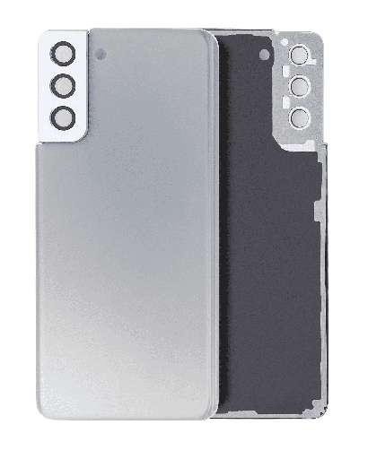 Back Cover Glass With Camera Lens Compatible For Samsung Galaxy S21 Plus (Service Pack) (Phantom Silver)