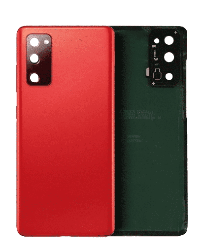 Back Cover Glass With Camera Lens Compatible For Samsung Galaxy S20 FE (Service Pack) (Cloud Red)