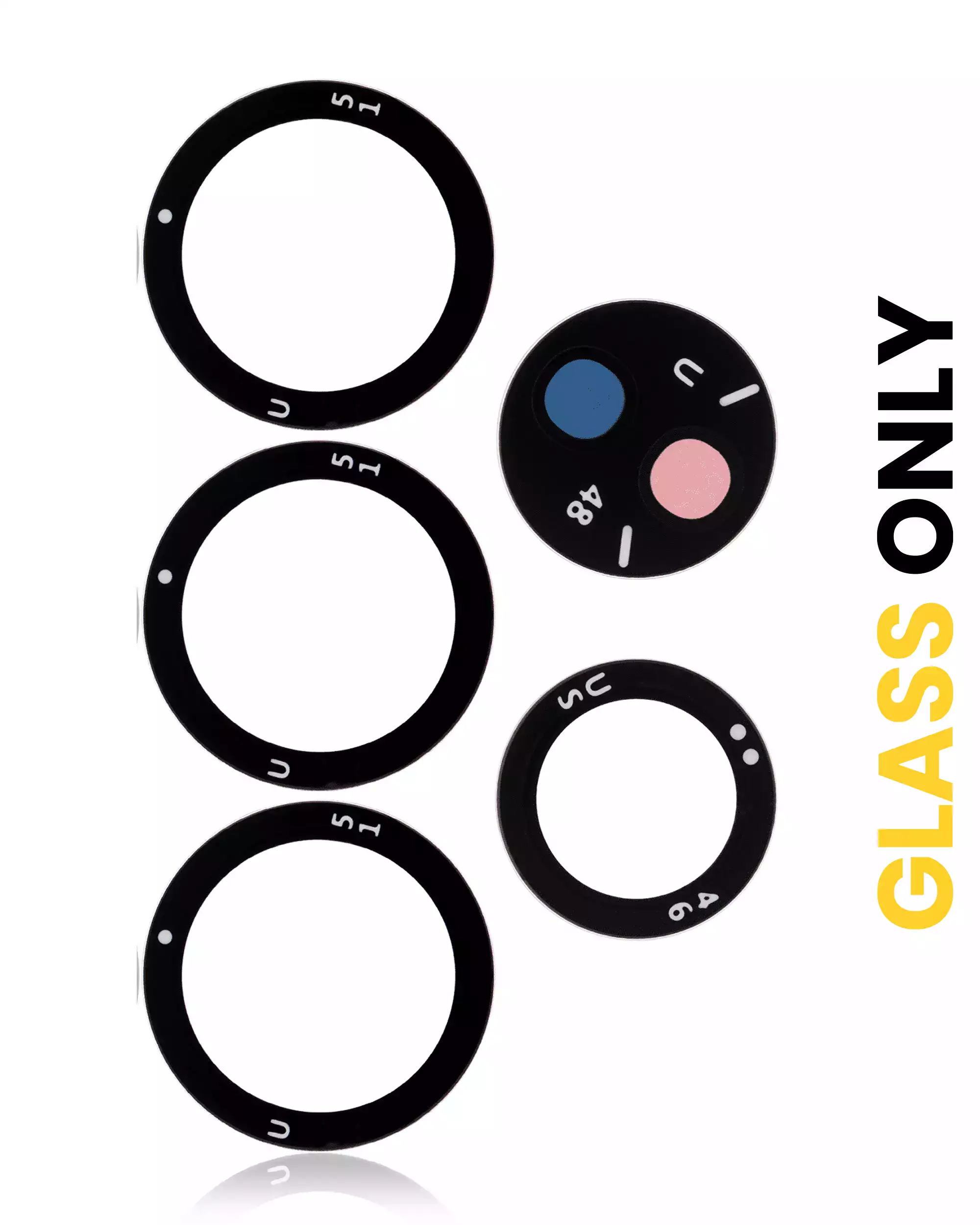 Back Camera Lens (Glass Only) With Adhesive Compatible For Samsung Galaxy S21 Ultra 5G (5 Piece Set)