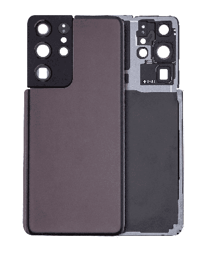 Back Cover Glass With Camera Lens Compatible For Samsung Galaxy S21 Ultra (No Logo) (Aftermarket Plus) (Phantom Brown)
