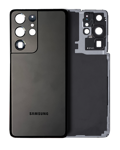 Back Cover Glass With Camera Lens Compatible For Samsung Galaxy S21 Ultra (Service Pack) (Phantom Black)