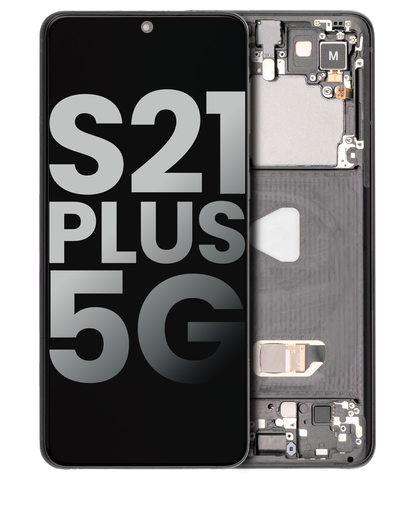 OLED Assembly With Frame Compatible For Samsung Galaxy S21 Plus 5G (Used OEM Pull: Grade A) (Phantom Black)