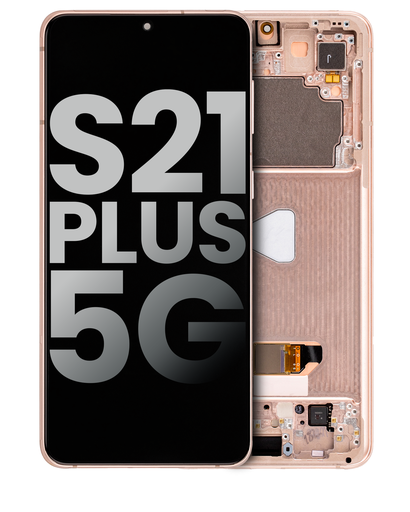 OLED Assembly With Frame Compatible For Samsung Galaxy S21 Plus 5G (Used OEM Pull: Grade A) (Phantom Violet / Pink / Gold)