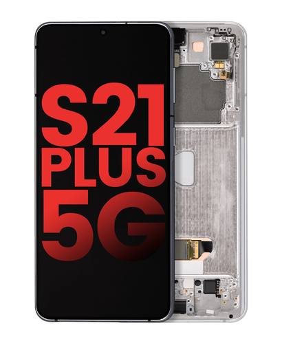 OLED Assembly With Frame Compatible For Samsung Galaxy S21 Plus 5G (Aftermarket Plus) (Phantom Silver)