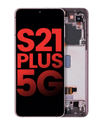 OLED Assembly With Frame Compatible For Samsung Galaxy S21 Plus 5G (Aftermarket Plus) (Phantom Violet / Pink / Gold)