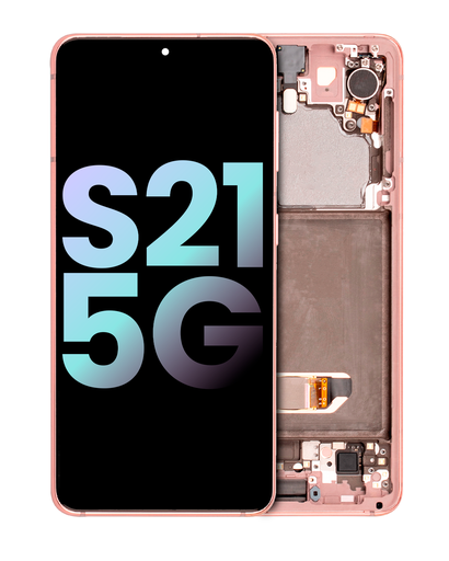 OLED Assembly With Frame Compatible For Samsung Galaxy S21 5G (Service Pack) (Phantom Pink)