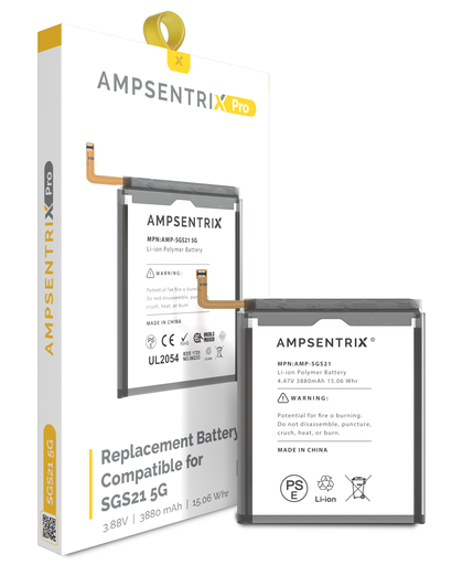 Replacement Battery Compatible For Samsung Galaxy S21 5G (EB-BG991ABY) (AmpSentrix Pro)