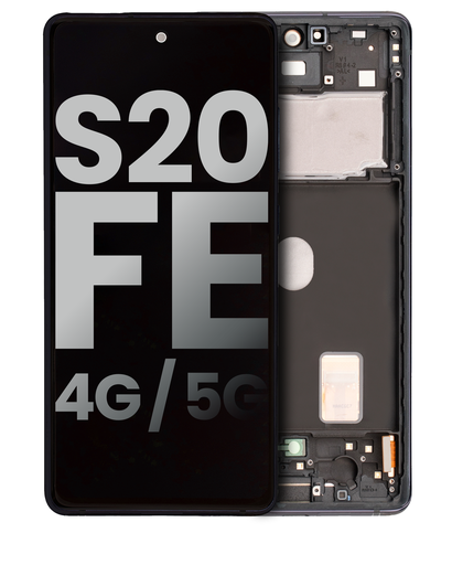 OLED Assembly With Frame Compatible For Samsung Galaxy S20 FE 4G / 5G (Used OEM Pull: Grade A) (Cloud Navy)