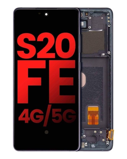 OLED Assembly With Frame Compatible For Samsung Galaxy S20 FE 4G / 5G (Aftermarket Plus) (Cloud Navy)