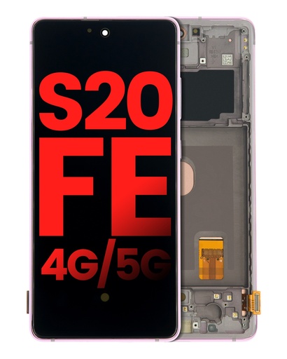 OLED Assembly With Frame Compatible For Samsung Galaxy S20 FE 4G / 5G (Aftermarket Plus) (Cloud Lavender)