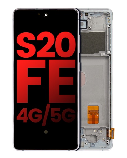 OLED Assembly With Frame Compatible For Samsung Galaxy S20 FE 4G / 5G (Aftermarket Plus) (Cloud Mint)