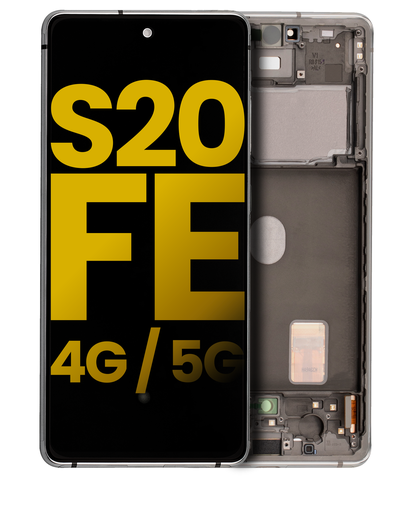 OLED Assembly With Frame Compatible For Samsung Galaxy S20 FE 4G / 5G (Refurbished) (Cloud White)