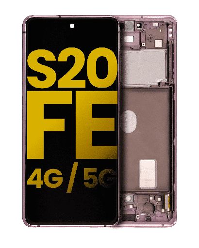 OLED Assembly With Frame Compatible For Samsung Galaxy S20 FE 4G / 5G (Refurbished) (Cloud Lavender)