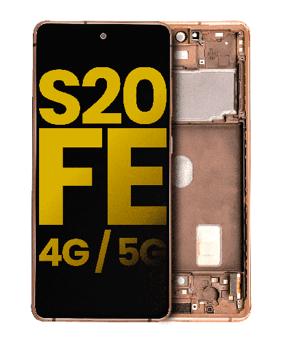 OLED Assembly With Frame Compatible For Samsung Galaxy S20 FE 4G / 5G (Refurbished) (Cloud Orange)