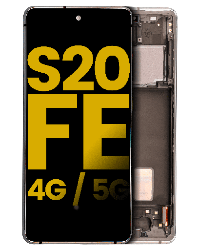 OLED Assembly With Frame Compatible For Samsung Galaxy S20 FE (5G Only) (Refurbished) (Cloud White) (R8 Version)