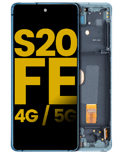 OLED Assembly With Frame Compatible For Samsung Galaxy S20 FE (5G Only) (Refurbished) (Cloud Mint) (R8 Version)
