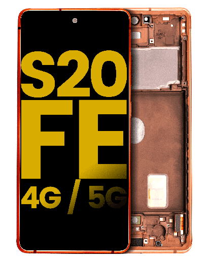 OLED Assembly With Frame Compatible For Samsung Galaxy S20 FE (5G Only) (Refurbished) (Cloud Orange) (R8 Version)