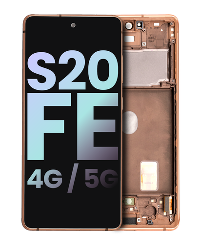 OLED Assembly With Frame Compatible For Samsung Galaxy S20 FE 4G / 5G (Service Pack) (Cloud Orange)