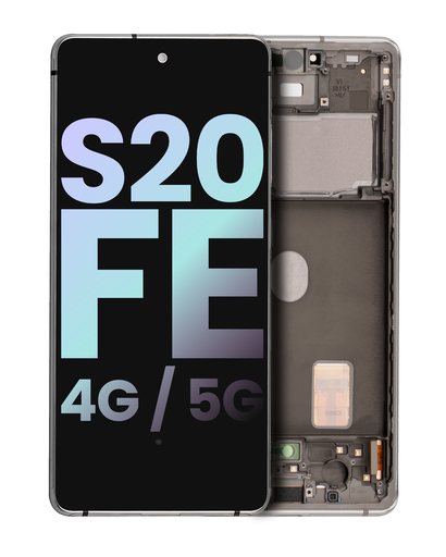 OLED Assembly With Frame Compatible For Samsung Galaxy S20 FE 4G / 5G (Service Pack) (Cloud White)