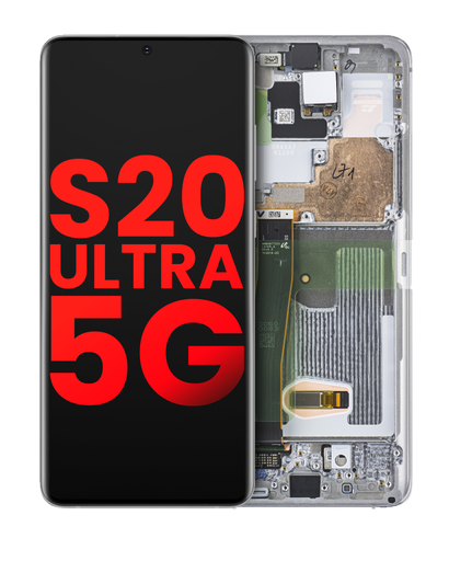 OLED Assembly With Frame Compatible For Samsung Galaxy S20 Ultra 5G (Aftermarket Plus) (Cloud White)