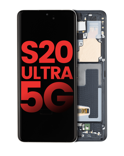 OLED Assembly With Frame Compatible For Samsung Galaxy S20 Ultra 5G (Aftermarket Plus) (Cosmic Black)