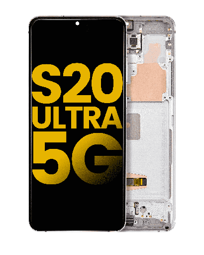 OLED Assembly With Frame Compatible For Samsung Galaxy S20 Ultra 5G (Refurbished) (Cloud White)