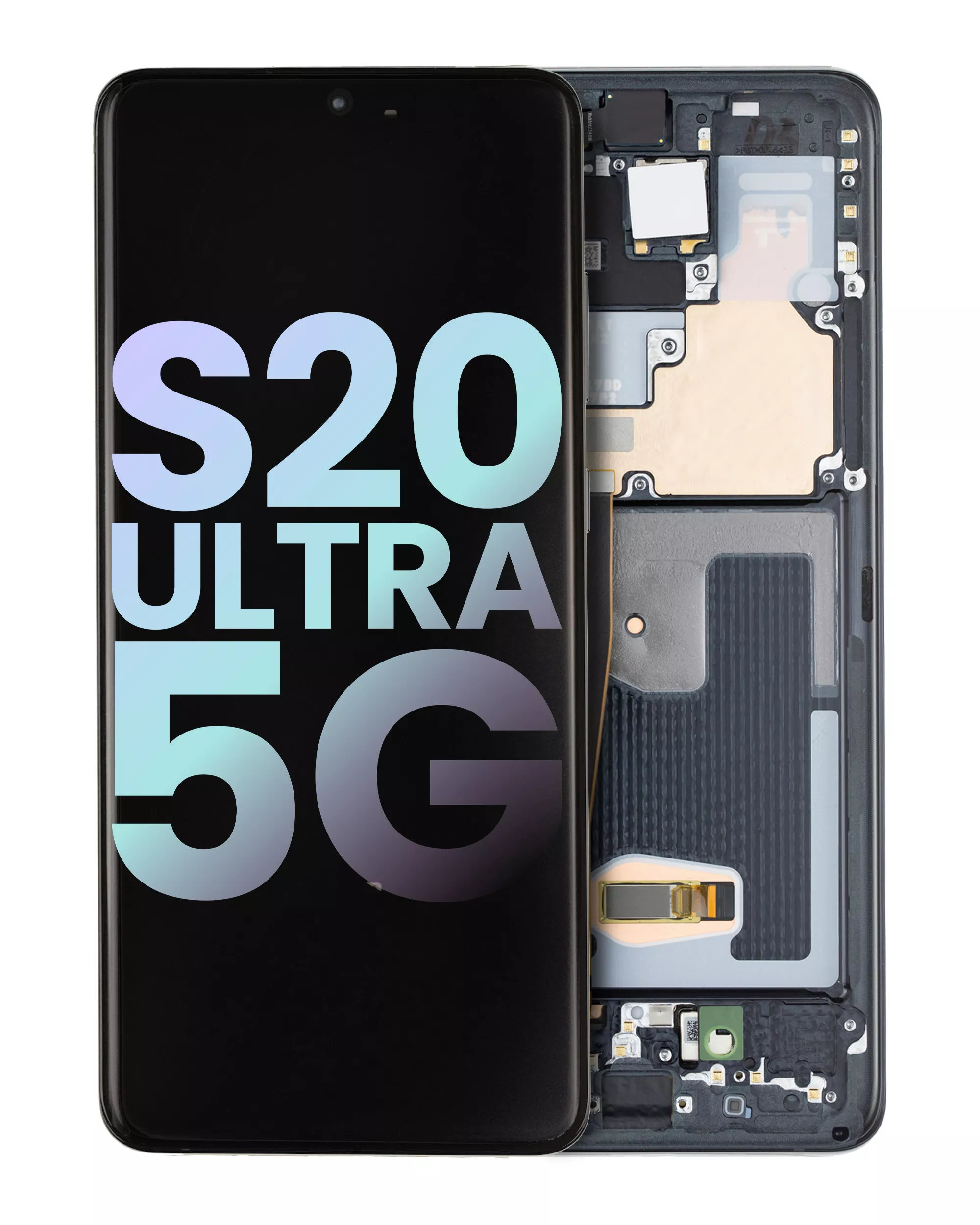 OLED Assembly With Frame Compatible For Samsung Galaxy S20 Ultra 5G (Service Pack) (Cosmic Black)
