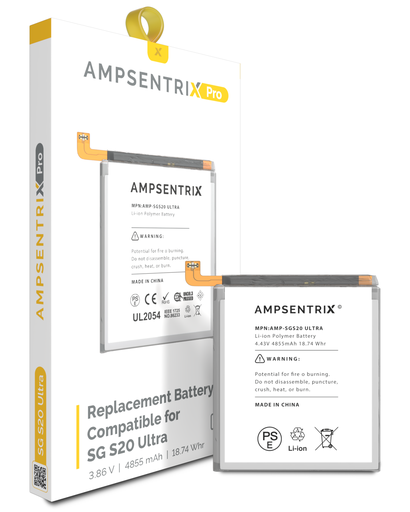 Replacement Battery Compatible For Samsung Galaxy S20 Ultra (AmpSentrix Pro)