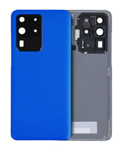 Back Cover Glass With Camera Lens Compatible For Samsung Galaxy S20 Ultra (No Logo) (Aftermarket Plus) (Aura Blue)