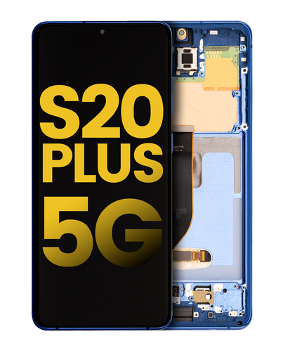 OLED Assembly With Frame Compatible For Samsung Galaxy S20 Plus 5G (Refurbished) (Aura Blue)