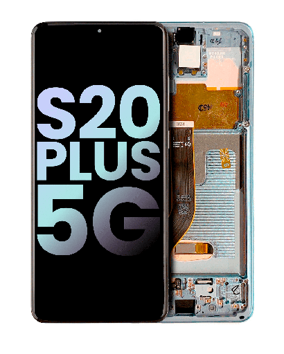 OLED Assembly With Frame Compatible For Samsung Galaxy S20 Plus 5G (Service Pack) (Cloud Blue)
