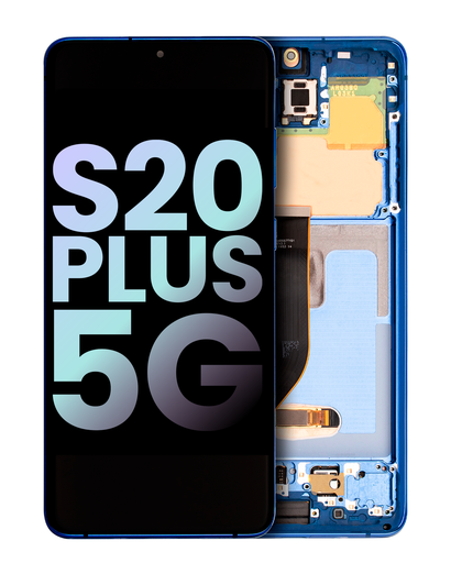 OLED Assembly With Frame Compatible For Samsung Galaxy S20 Plus 5G (Service Pack) (Aura Blue)