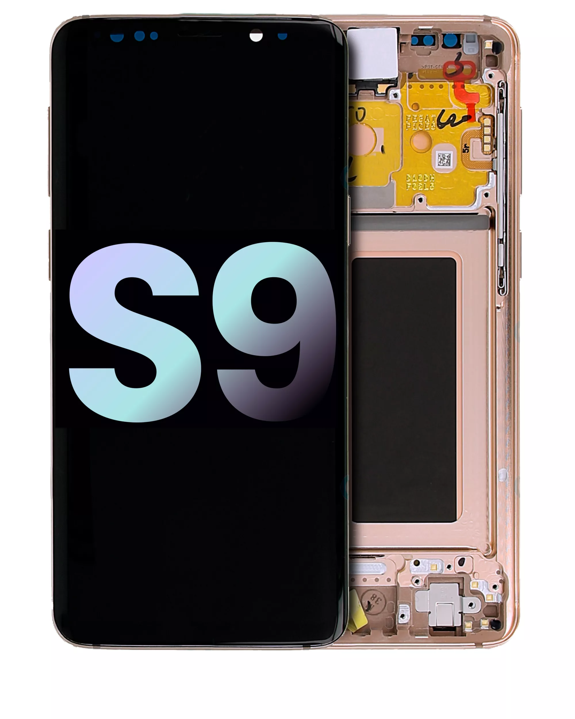 OLED Assembly With Frame Compatible For Samsung Galaxy S9 (Service Pack) (Sunrise Gold)